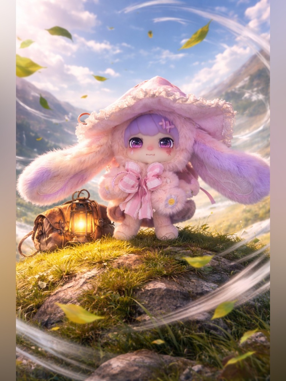 Lokiki Waiting for the Wind - Blossom. Tiny but mighty Kawaii bunny